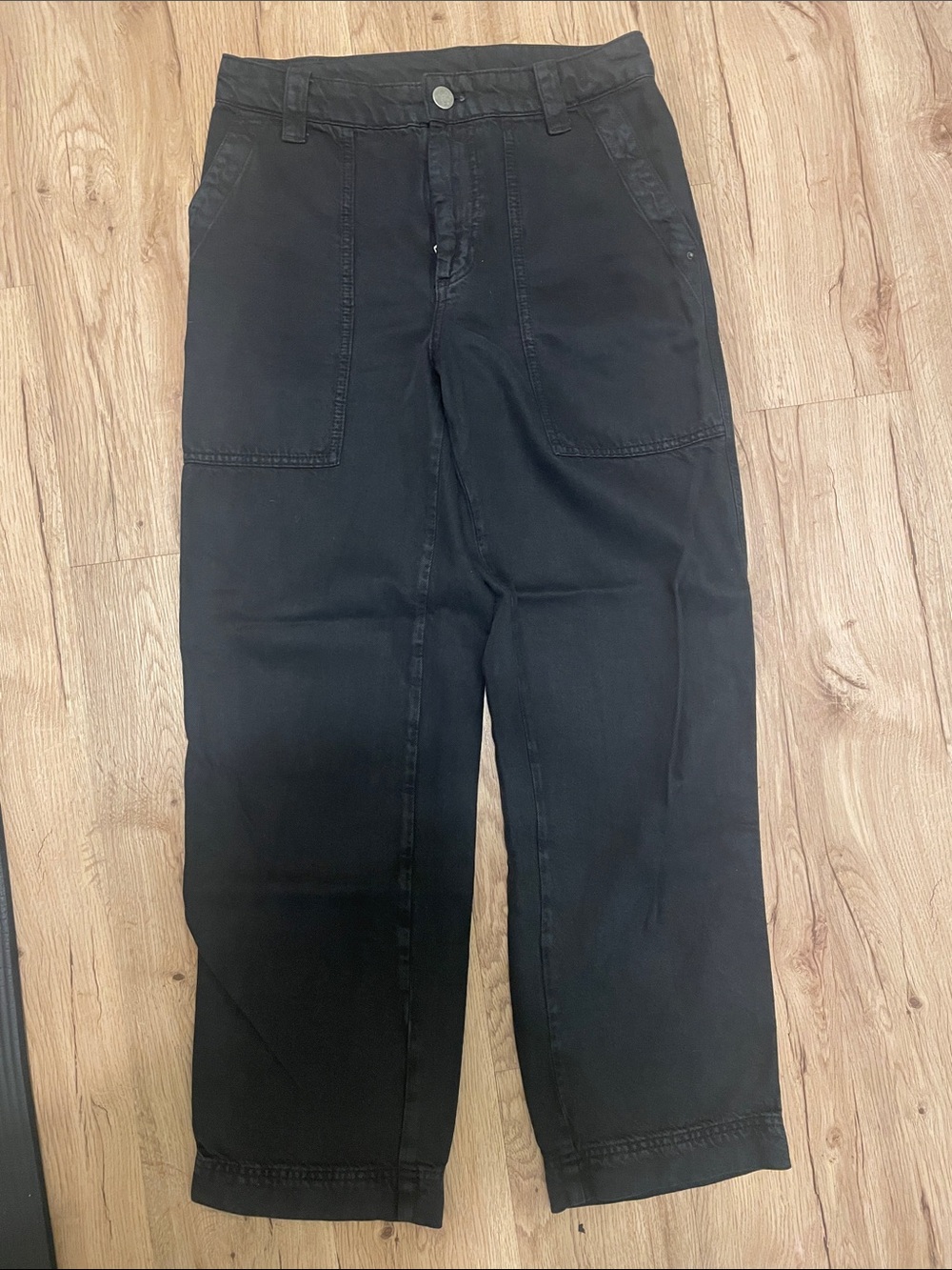 Treasure & Bond Black Cargo Pants with Patch Pockets